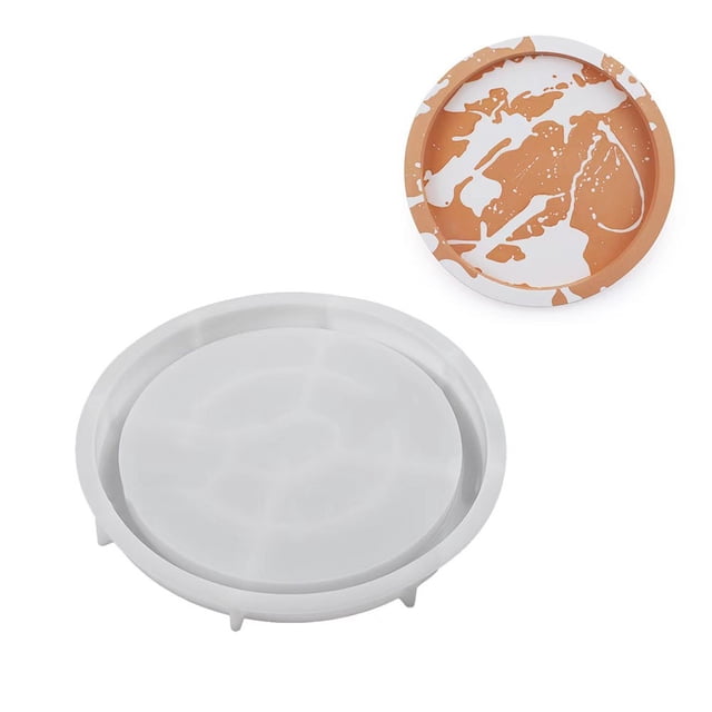 SPRING Moule Rond en Silicone Plateau de Ciment de Plâtre DIY Moule de Base de Pot de Fleurs Moule en Résine Époxy Décoration Maison Plateau de Rangement de Bureau Style Béton 2