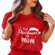 thumbnail image 1 of Gibobby Tops navideños para Mujer Camiseta de manga corta con cuello redondo y estampado de Navidad para mujer(Rojo,M), 1 of 5