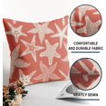 thumbnail image 5 of Orange Starfish Pillow Covers 20x20 Set of 2 Summer Ocean Beach Coastal Outdoor Decorative Throw Pillows Beachy Nautical Pillowcases Linen Cushion Case Decor for Home Sofa Couch Bed, 5 of 6