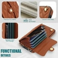 thumbnail image 6 of Dteck Crossbody Strap Case for Samsung Galaxy S24 Plus,Magnetic Leather Card Slots Women Case Shockproof Kickstand Back Cover with Shoulder Strap for Galaxy S24+,Brown, 6 of 9
