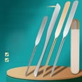 thumbnail image 1 of Paleta de base de maquillaje de acero inoxidable, paleta de maquillaje para uñas, raspador de base de dos cabezales, juego de 2, 1 of 5