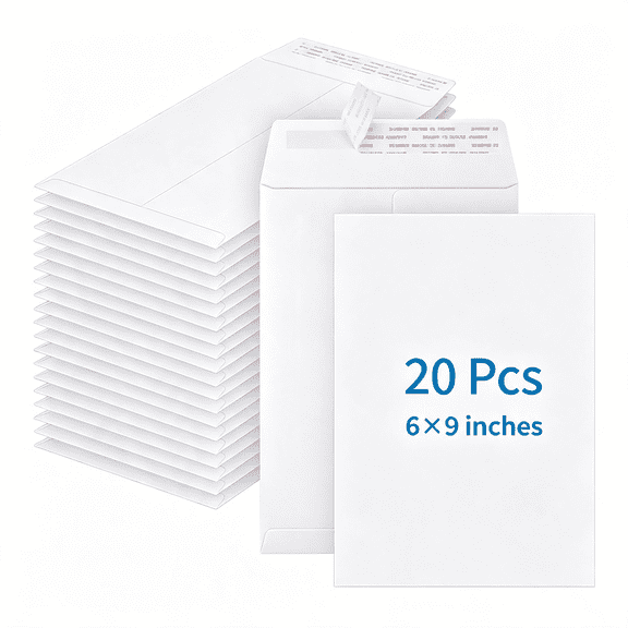 CCOCC 20 Pack Catalog Envelopes Self Seal,6 X 9"Es Mailing Envelopes|White Manila Envelopes for Mailing,Organize,Storage,Home,Office Self Seal 6X9 Envelopes Self Seal