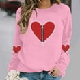 thumbnail image 4 of AUNVITO Women's Valentine's Day Sweatshirt Long Sleeve Round Neck with Heart-Shaped Print Casual and Fashionable Style, 4 of 6