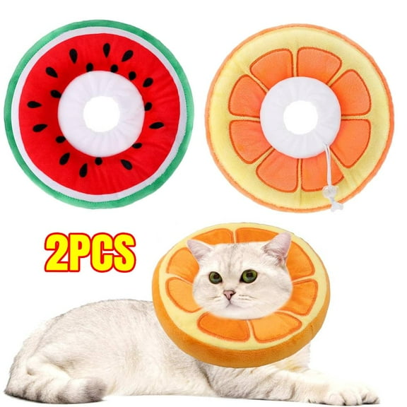 2 Pcs Adjustable Cat Cone Collar Soft Small Cat Recovery Collar After Surgery Cute Elizabethan Donut Kitten Neck Cones to Stop Licking