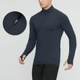 thumbnail image 4 of Timoontee Shirts for Men Slim Fit Long Sleeve Fall And Winters T-Shirts Lightweight Breathable Solid Sun-Protective Clothing Navy M, 4 of 6