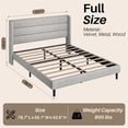 thumbnail image 3 of Frostbloom Full Size Linen Upholstered Platform Bed Frame with Wingback Headboard, No Box Spring Needed, Light Gray, 3 of 8