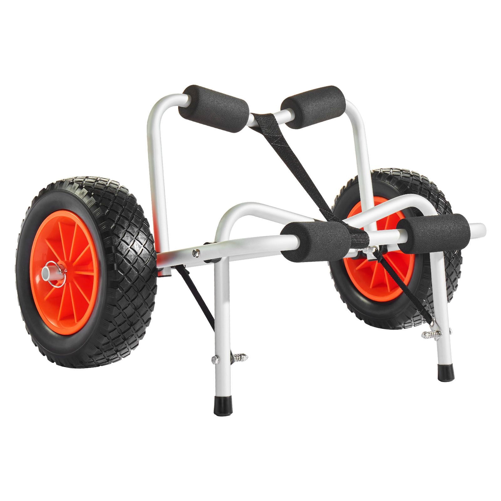 Foldable Kayak Cart, 250Lbs Capacity, 10" Solid Rubber Tires, 1 Ratchet Strap, for Canoe/Paddleboard/ Boat/Mats