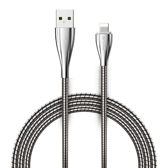 Metal USB Cable for iPhone 11/Pro/Max - 6ft Charger Cord Power Wire Braided Long Sync Fast Charge Data High Speed Compatible With iPhone 11/Pro/Max