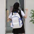 thumbnail image 3 of Mochila Escolar De Gran Capacidad Para Estudiantes, Informal, Sencilla, Multicapa, Con Colgante De Pato, Bolsa De Viaje, 3 of 3