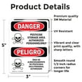 thumbnail image 2 of (2 Pack) Pesticide Storage Area Bilingual OSHA Danger Sign 5 Inch X 3.5 Inch Vinyl Label Decal Sticker Weather Resistant, UV Protected for Workplace, Business, and Construction Site,, 2 of 7