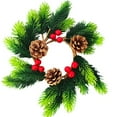 thumbnail image 2 of Portavelas navideños, guirnaldas de flores, adornos para puertas y ventanas, guirnaldas de flores rojas de plástico, colgantes de anillo, adornos para el árbol de Navidad, candelabro de plástico., 2 of 7