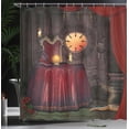thumbnail image 4 of Ambesonne Gothic Shower Curtain, Mystic Magician, 69"Wx84"L, Maroon Brown, 4 of 5
