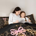 thumbnail image 4 of Manfei Kawaii Bow Letter R Monogrammed Full Size Comforter Sets 3 Pieces for Teens Girls,Vintage Cheetah Print Alphabet Bedding Sets for Female,Black Reversible,Super Cozy Room Decor, 4 of 6