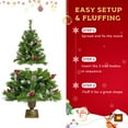 thumbnail image 6 of 3pcs Pre-lit Christmas Decoration Set, 2 Packs 4''Christmas Entrance Trees and 9' Garland, Green Artificial Xmas Decorative Set for Door Fireplace W/Warm Lights, 6 of 10