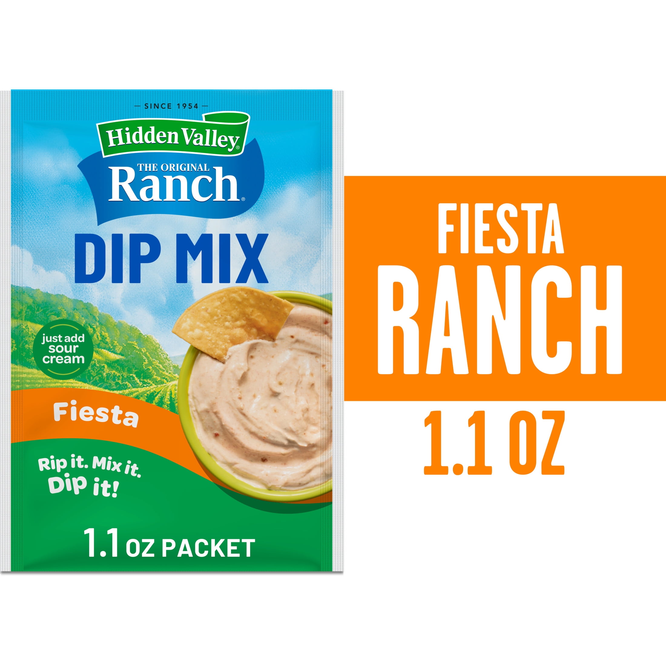 (24 pack) Hidden Valley Fiesta Ranch Dip Mix, 1 oz Packet