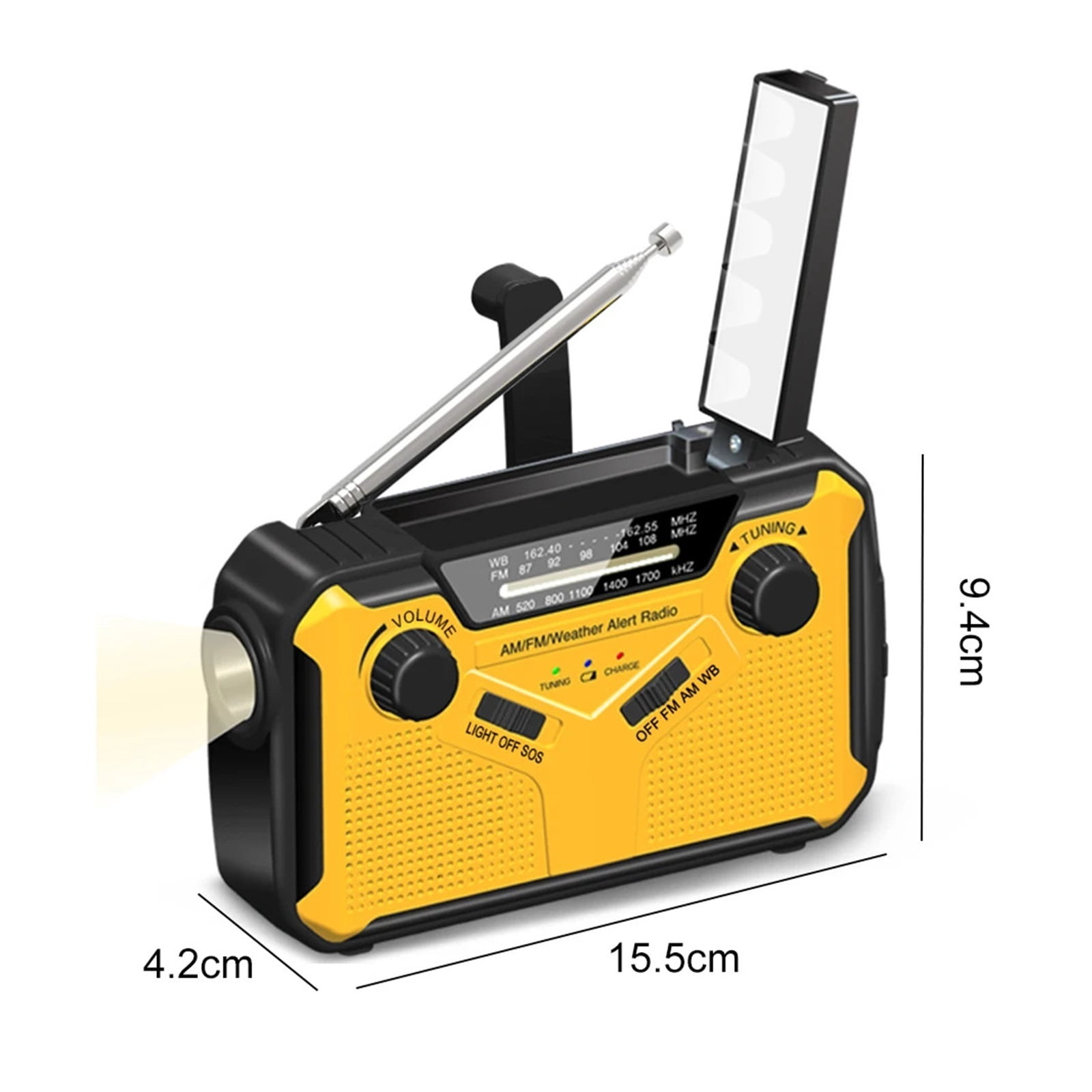Emerncy Radio with LED Flashlight Power Bank SOS Alarm Solar Radio AM/FM Portable Radio for Emerncy Camping Survival