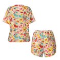 thumbnail image 2 of Sigee Colorful Chicken for Sleepwear Casual Pjs with Pockets Women's Pajamas Sets Shorts 2 Piece Short Sleeve Lounge Sets Large, 2 of 9