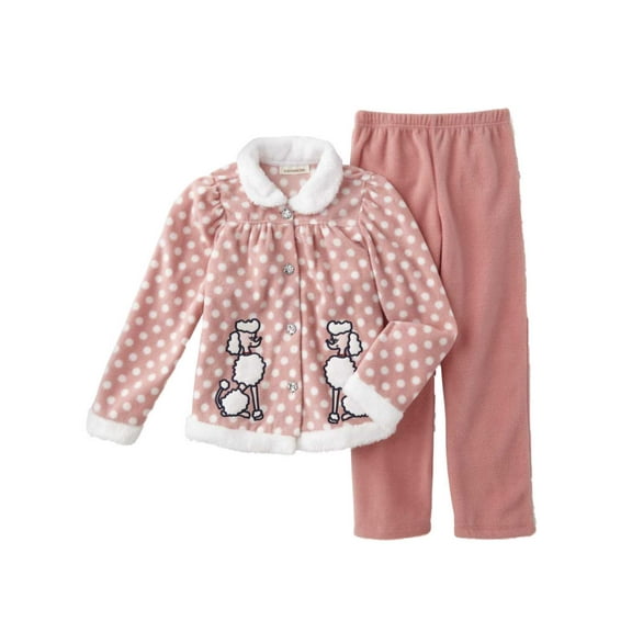 Infant & Toddler Girls Poodle Outfit Pink Fleece Polka Dot Shirt & Pants 18m