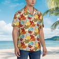 thumbnail image 2 of KLL Men's Hawaiian Shirt Short Sleeve Button Down Beach Shirts-Fall Maple Leaves, 2 of 5