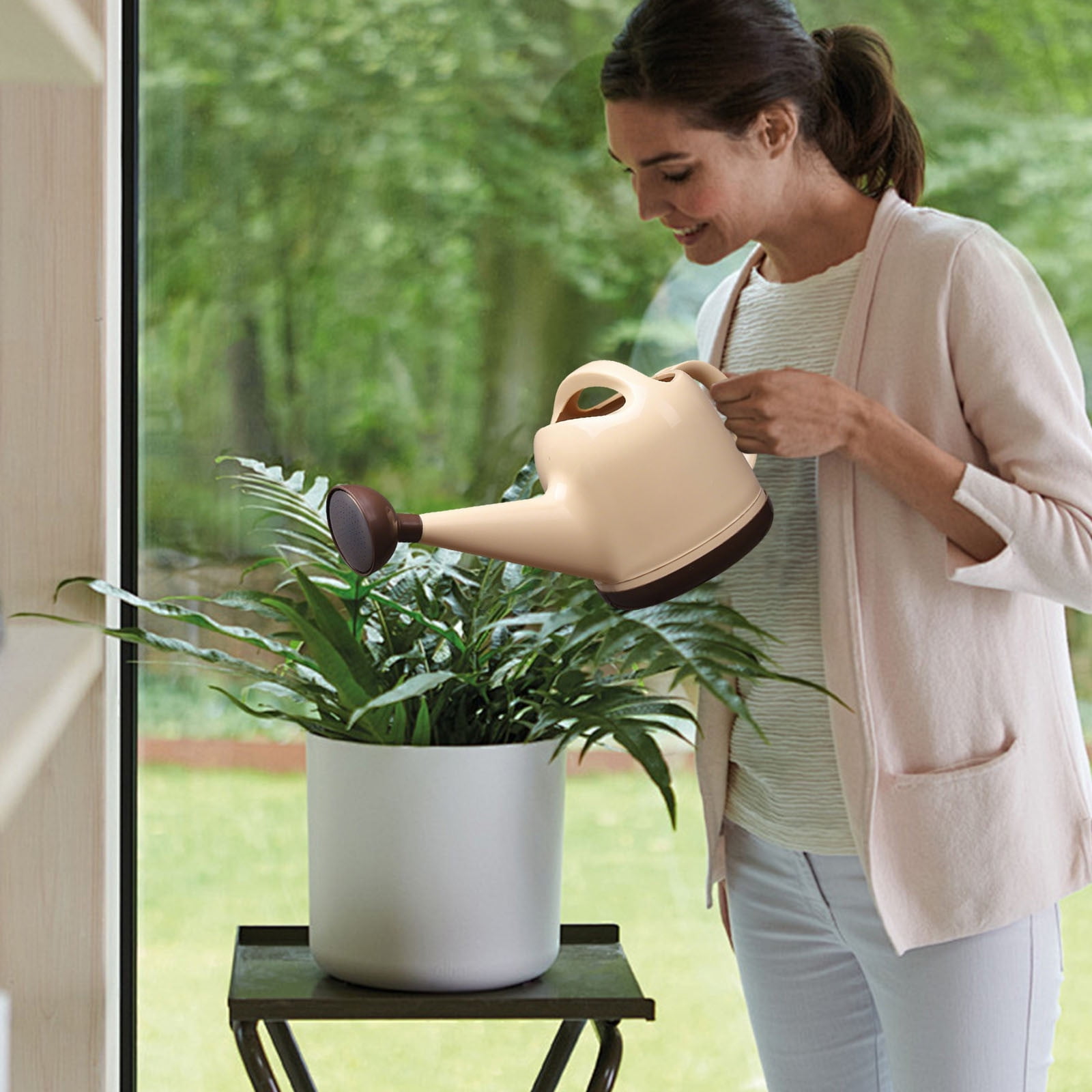 4L Garden Watering Can with Long Spout â Heavy-Duty Watering Pot & Adjustable Sprinkler, for Household Plants, Flowers, Lawns, and Outdoor Irrigation