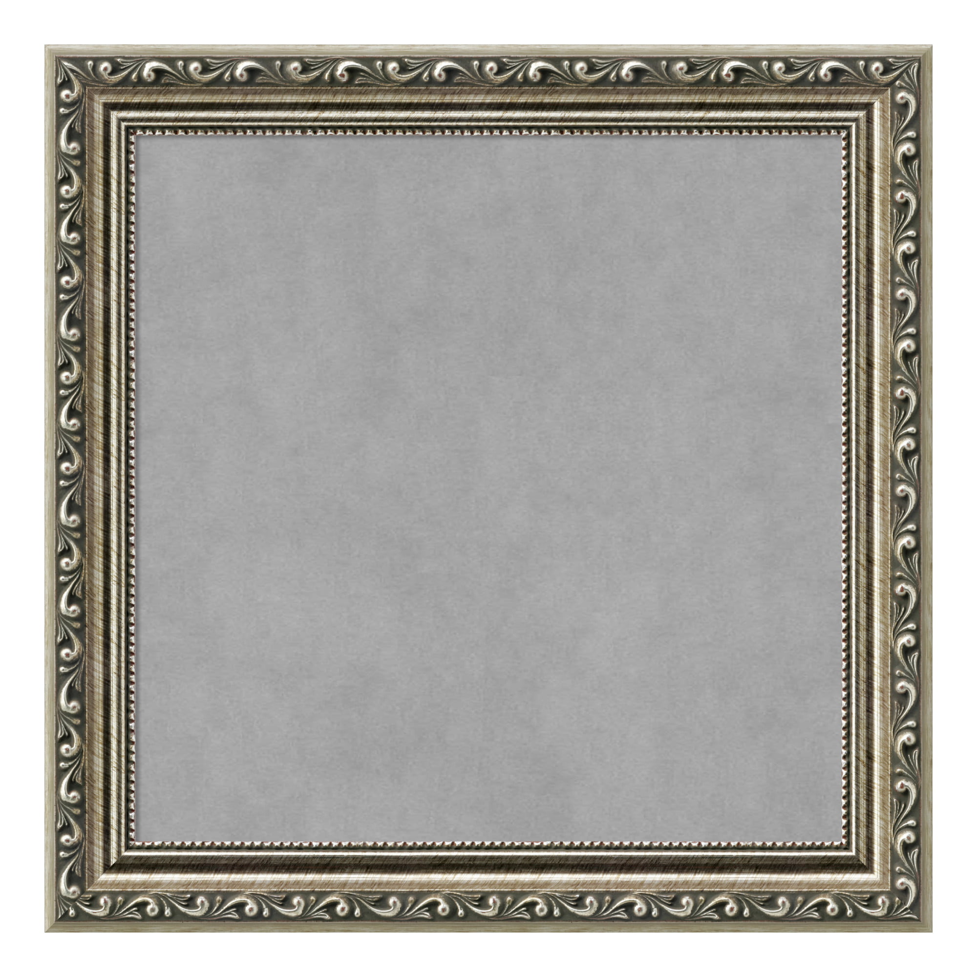 Amanti Art Small Square Outer Size 15 x 15 Parisian Silver Framed Magnetic Boards 