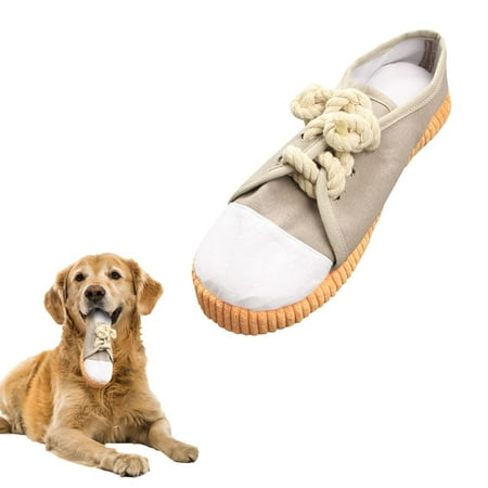 

Blublu Park Dog Chew Toys Puppy Interactive Durable Squeaky Shoes for Small and Medium Pets Gray