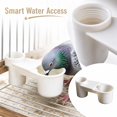 thumbnail image 4 of Aximioll White Bird Double Water Feeder, Plastic Automatic Pigeon Water Dispenser, Bottle Connect Drinking Cup, Bird Cage Accessory for Pigeons, Parrots, 4 of 5