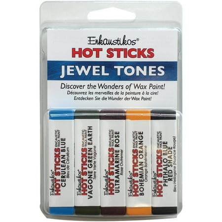 UPC: 0813043016217 | Enkaustikos Hot Sticks Set  5-Sticks  Jewel Tones