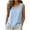 Light Blue, variant on Womens Summer Tops Summer Cotton-Linen Solid Round-Neck Sleeveless Ruched Tank, S-2XL