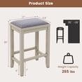thumbnail image 3 of Gymax 4 PCS Upholstered Bar Stools Wooden Counter Height Chairs Dining White, 3 of 6