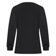 thumbnail image 6 of CQONEPT Women's Lace Patchwork Shirts Pleated Crewneck Blouse Trendy Palazzo Going Out Long Sleeve Tunic Tops Black M, 6 of 6