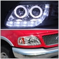 thumbnail image 4 of NUVISION for 97-03 Ford F150 Chrome Amber Halo Rings LED DRL Projector Headlights, 4 of 5