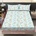 thumbnail image 2 of COEQINE Full Size Sheet Set 3 Pieces, Includes Bedding Sheets & Pillowcases, All Around Elastic Fitted Long Lasting All Season for Women, Men, Easter Bunny Egg Floral Blue, 2 of 5