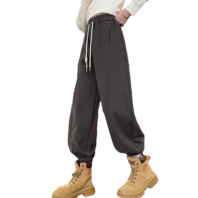 Girls Pants Solid Color Tapered Pants Sweatpants Casual Active Joggers For 4 12 Years