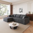 thumbnail image 2 of VEPXXP 96" 3-Seater L-Shaped Cloud Sectional Sofa, Plush Corduroy Boneless Modular Couch, Deep Seat Large Couch for Living Room, No Assembly Single Box, Dark Grey, 2 of 7