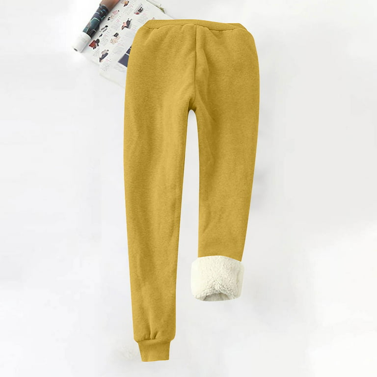Fleece Lined Sweatpants Warm Women Girls Casual Jogger Pants Sherpa Lining