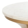 thumbnail image 5 of SAFAVIEH Mila Pedestal End Table White / Brass, 5 of 6