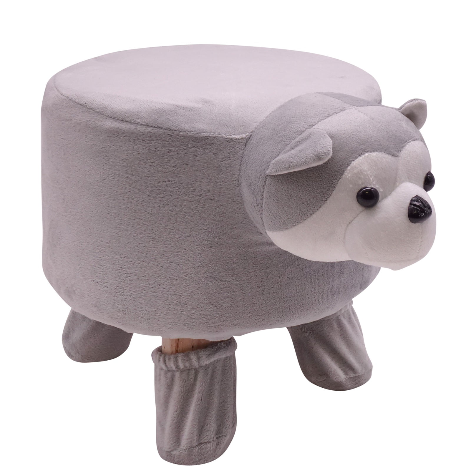Adults Luxury Wooden Animal Padded Foot Stool Ottoman Pouf Bench For Kids,Teens 