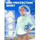 thumbnail image 2 of Camisa solar Rash Guard AURUZA UPF50+ para mujer, manga larga, verde claro, 2 of 6