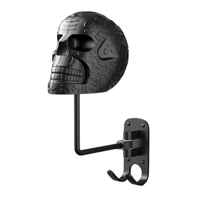 Soporte para casco de calavera, accesorios de motocicleta, abrigos, almacenamiento, exhibición de sombreros, pared de rugby Negro