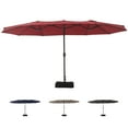 thumbnail image 2 of Garvee15 FT Extra Large Patio Umbrella with Base, Double-Sided Market Umbrella with Crank Handle, Outdoor UV-Protective Pool Umbrella for Garden, Backyard, Poolside, 2 of 12