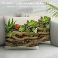 thumbnail image 3 of Shiartex Tropical Succulent Cactus Pillow Covers Summer Green Leaves Potted Plants Rustic Farmhouse Decorative Throw Pillow Case Home Decor Cushion Cover 12x12in, 3 of 5