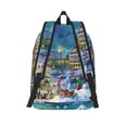 thumbnail image 2 of Lsque Christmas Tree Pattern Canvas Daypack, Durable Backpack, High-quality Versatile Backpack,Vintage Compact Backpack-Medium, 2 of 6