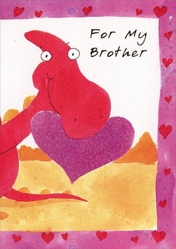 Freedom Greetings Dinosaur Holding Heart Brother Valentine S Day