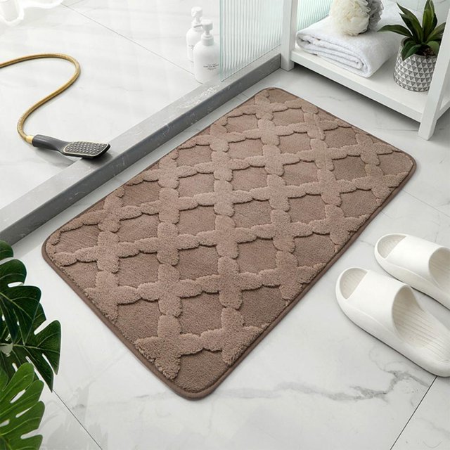 Feltree Super Absorbent Bath Rug, 40x60cm Thickened Non-Slip Door Mat, Soft Plush Toilet & Bedroom Carpet for Bathroom, Kitchen, Entryway