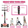 thumbnail image 3 of Hot Bee Pink Scooter for Kids 3-5, LED Light-up Wheels&Deck, Folding Kick Scooter for Girls in Adjustable Height w/ Music, Birthday Christmas Gift Outdoor Toys for Girls 6-12, 3 of 10