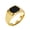 Gold, variant on Men's Square Black Onyx Signet Ring Classic Minimalist Polish Plain Gemstone Band Ring Black Size 8