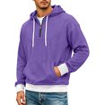 thumbnail image 4 of Men's Hoodie Pullover Solid Color Long Sleeve Sweatshirt with Kangaroo Pocket Casual Streetwear Top, 4 of 4
