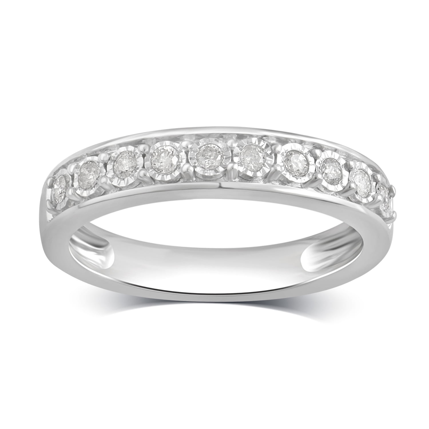 1/2 Carat T.W Diamond Miracle Plate Sterling Silver Bridal Set.