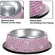 thumbnail image 2 of Small Dog Bowls Pink, Handmade Bling Rhinestones Stainless Steel Pet Bowls Double Food Water Feeder for Puppy Cats Dogs Cats (400ml-Pink), 2 of 4